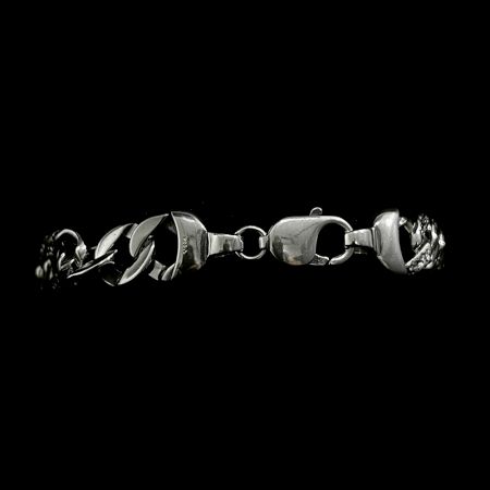 Classic Cuffed Chain 92.5 Sterling Silver Bracelet For Men